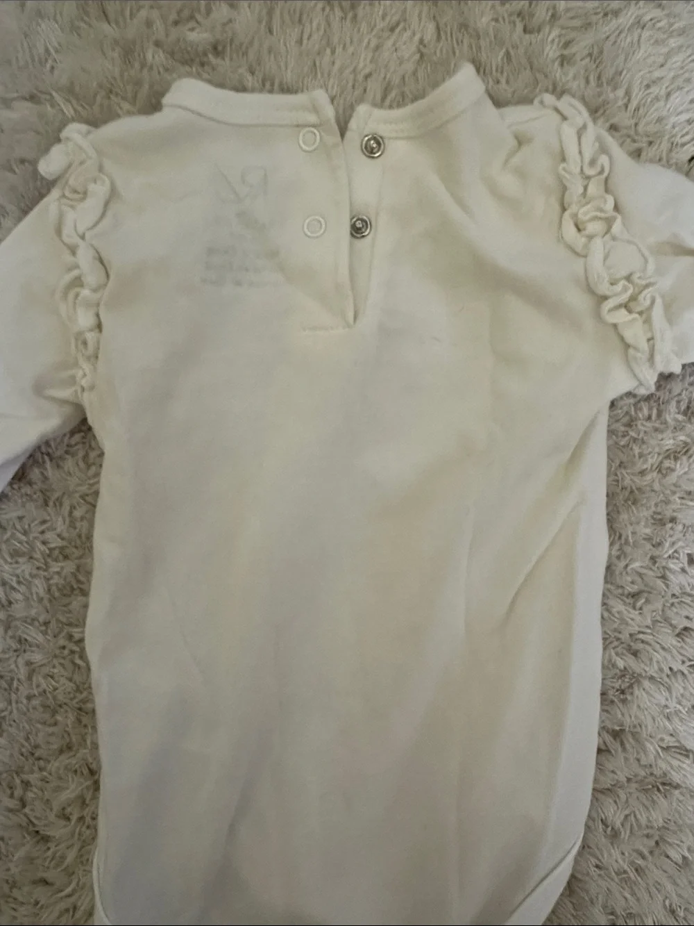 Rachel Zoe 6-9M Cream Ruffle Long-Sleeve Bodysuit with Brown Plaid Pants